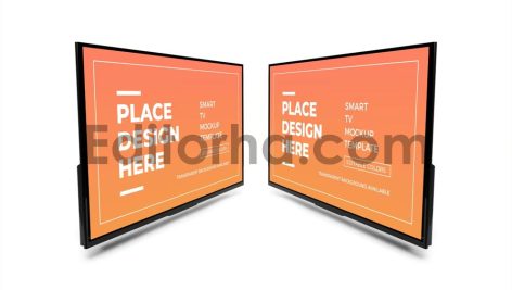 Smart TV Display Mockup Template Set8