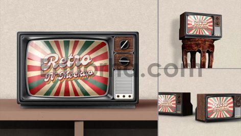 Vintage Retro TV Mockup Set1
