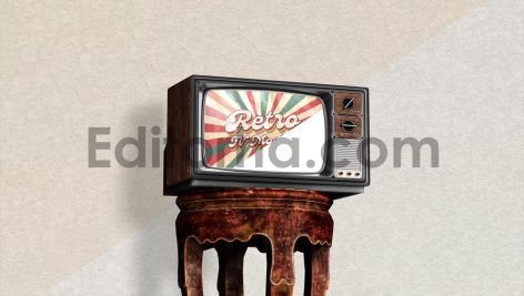 Vintage Retro TV Mockup Set3