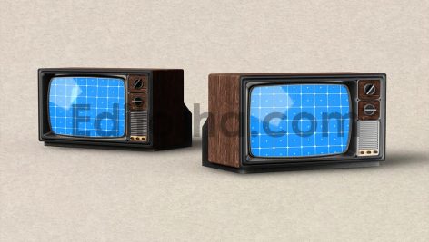 Vintage Retro TV Mockup Set4