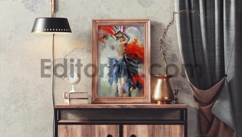 Wooden Picture Frame In Interior Mockup1