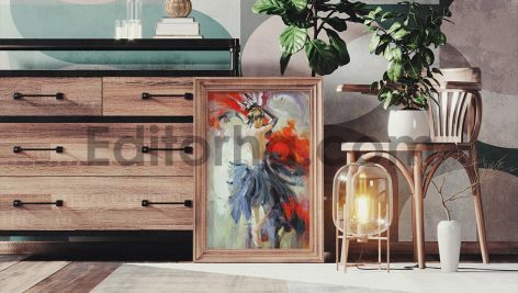 Wooden Picture Frame In Interior Mockup3