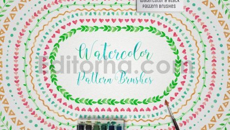 watercolor black pattern brushes