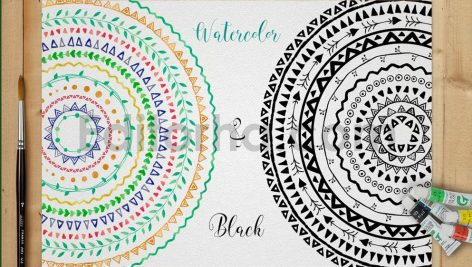 watercolor black pattern brushes