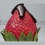 strawberries with green leaves spinning and poured