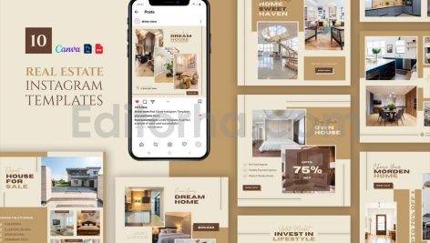real estate instagram canva templates