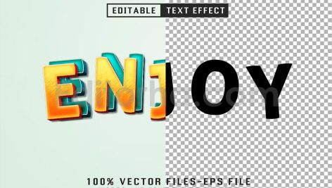 دانلود استایل آماده متن سه‌بعدی Enjoy 3d Text – Editable Text Effect