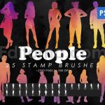 25 People Silhouette Photoshop Stamp Brushes