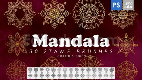 30 Mandala Photoshop Stamp Brushes