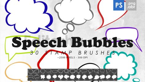 30 Speech Bubbles Photoshop Stamp Brushes