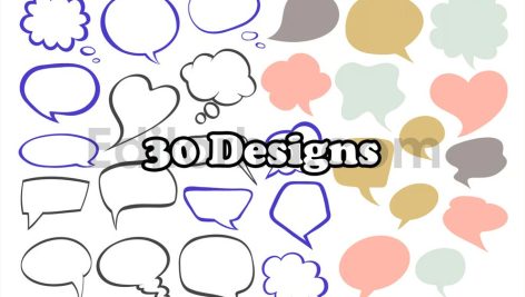 30 Speech Bubbles Photoshop Stamp Brushes