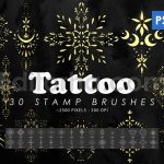 30 Tattoo Ornament Photoshop Stamp Brushes