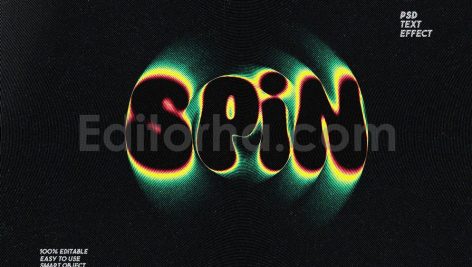 Spin Blur Halftone Text Effect