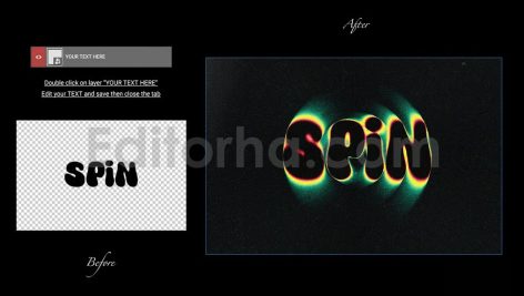 Spin Blur Halftone Text Effect