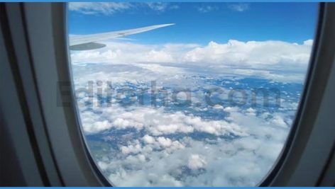 Bright Cloudscape View From the Airplane Window