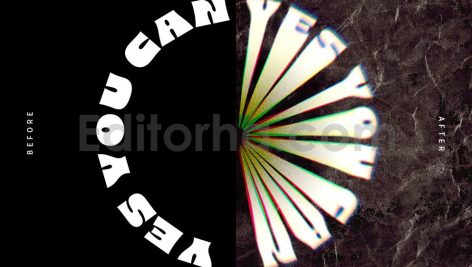 Circular Distortion PSD Text Effect