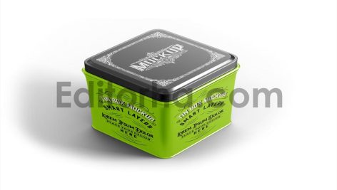 Colored Metal Tin Mockup 4
