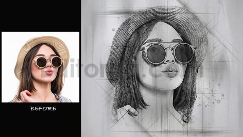 Sketch Painting Photoshop Template