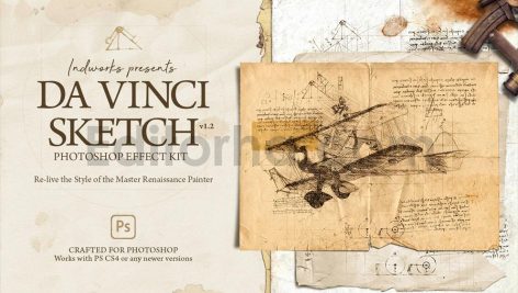 Da Vinci Sketch Photoshop Action