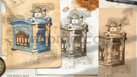 دانلود اکشن فتوشاپ طراحی به سبک داوینچی Da Vinci Sketch Photoshop Action