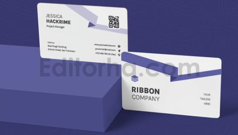 دانلود فایل لایه باز کارت ویزیت آبی Early Blue – Business Card