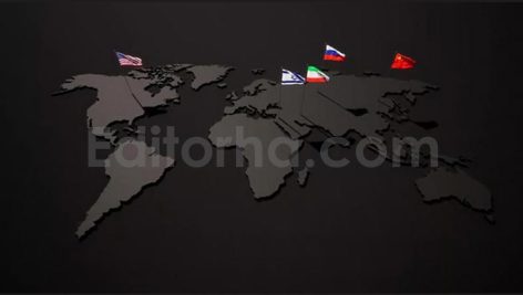 Usa Iran China Russia Israel Flags