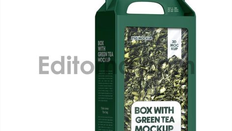Green Tea Box Mockup With Handle5