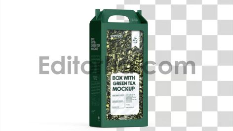 Green Tea Box Mockup With Handle7