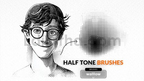 Halftone brushes for photoshop, Halftone patterns
