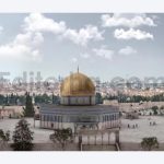 The Dome Of The Rock with Jerusalem Landscape, Aerial view