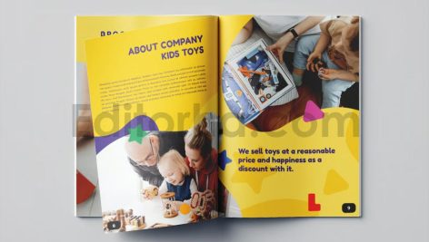دانلود فایل لایه باز بروشور اسباب بازی‌ کودکان Kids Toys Brochure Vol.3