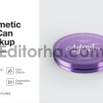 Metallic Round Cosmetic Tin Can Mockup1