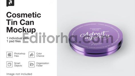 Metallic Round Cosmetic Tin Can Mockup1