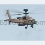 Military helicopter in combat flight