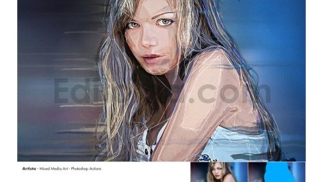 Artista - Mixed Media Art Photoshop Action