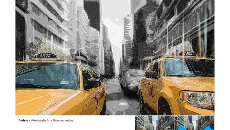 Artista - Mixed Media Art Photoshop Action