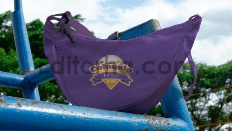 Realistic Waist Bag Mockup in Umpire Chair2