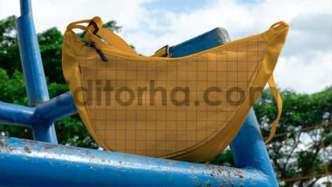 Realistic Waist Bag Mockup in Umpire Chair3