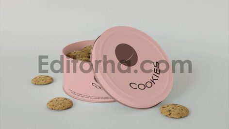 Round Cookies Tin Can Mockup1