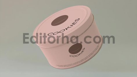Round Cookies Tin Can Mockup2