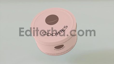 Round Cookies Tin Can Mockup3