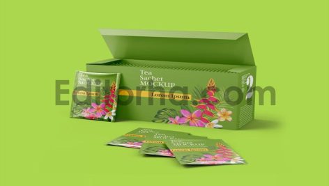 Tea Box with Sachets Mockup3