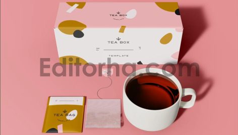 Tea Set. Box, Bag and Cup Mockup1