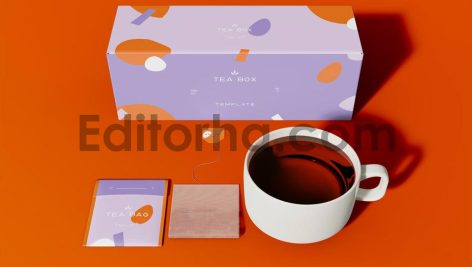 Tea Set. Box, Bag and Cup Mockup2