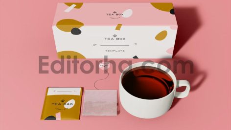 Tea Set. Box, Bag and Cup Mockup3