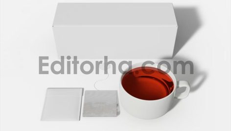 Tea Set. Box, Bag and Cup Mockup4