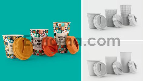 Three Sizes Coffee Cup Mockup1