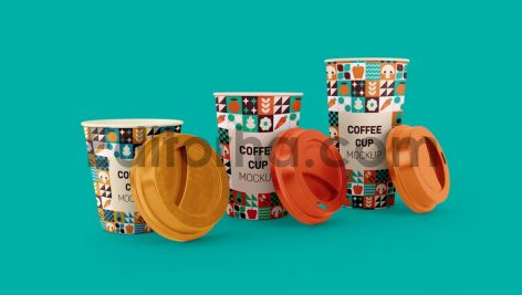 Three Sizes Coffee Cup Mockup2