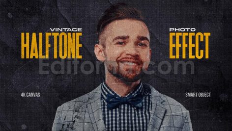 Vintage Halftone Photo Effect Mockup