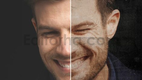 Vintage Halftone Photo Effect Mockup